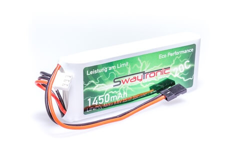 SWAYTRONIC LiFePO4 2S 6.6V 1450mAh 20C/40C JR