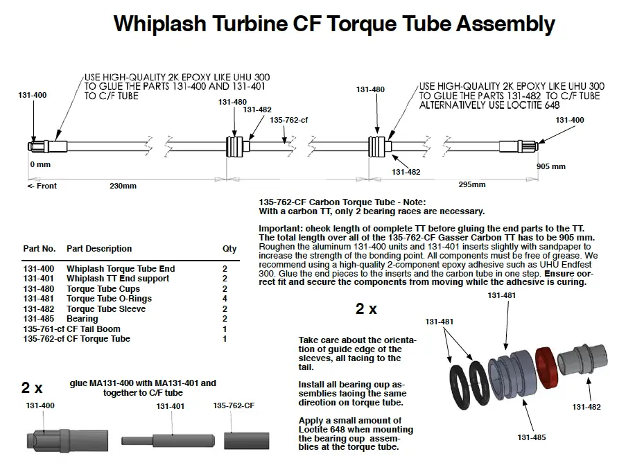135-760 Whiplash Turbine Upgrade 760 CF Boom - Set von Miniature Aircraft – Modellflugzentrum Schweiz