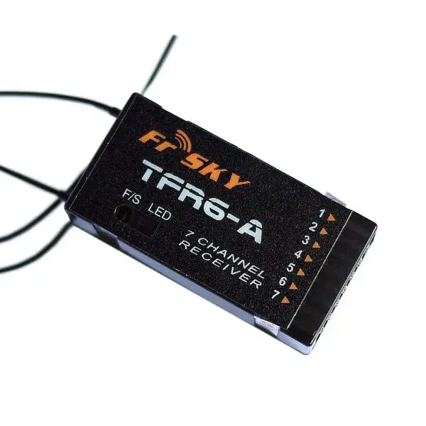 FrSky 2.4G 7CH TFR6-A Empfänger Futaba FASST kompatibel (horizontale Anschlüsse) – Modellflugzentrum Schweiz
