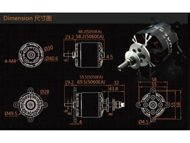 Dualsky XM5050EA3-14 / 515KV Outrunner Brushless Motor – Modellflugzentrum Schweiz