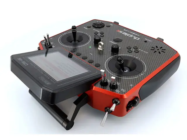 JETI Duplex Hand-Sender DS-16 II Carbon Line Rot lacquered mit R10 Empfänger von JETI Model – Modellflugzentrum Schweiz