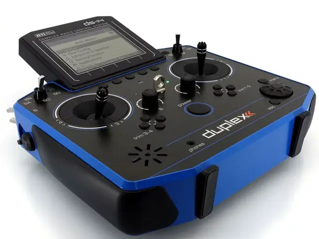 Duplex Hand-Sender DS-14 II Multimode - blau (2. Generation) von JETI Model – Modellflugzentrum Schweiz