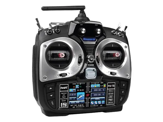 Graupner mz-18 Sender - HoTT 2.4GHz Fernsteuerung 9 Kanäle von Graupner Modellbau – Modellflugzentrum Schweiz