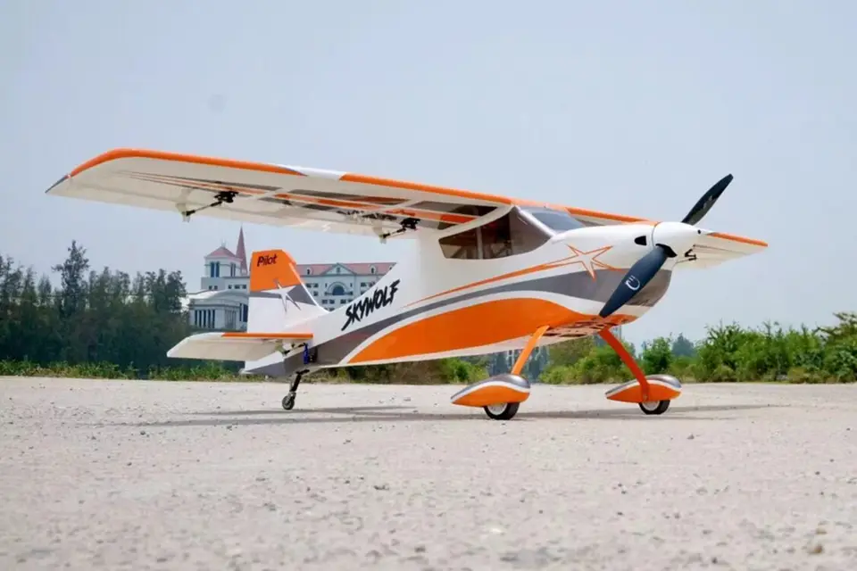 67" SkyWolf V2 (1,71 m) Orange/Blau von Pilot RC – Modellflugzentrum Schweiz