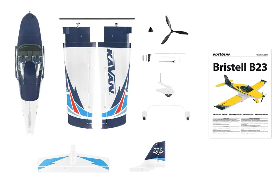 KAVAN Bristell B23 1600mm ARF - blau – Modellflugzentrum Schweiz