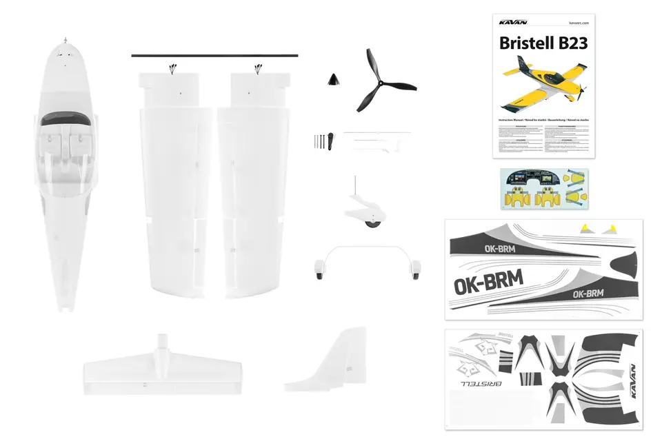 KAVAN Bristell B23 1600mm ARF - weiß – Modellflugzentrum Schweiz