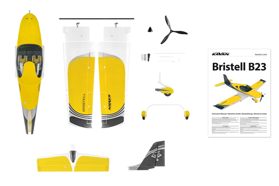 KAVAN Bristell B23 1600mm ARF - gelb – Modellflugzentrum Schweiz