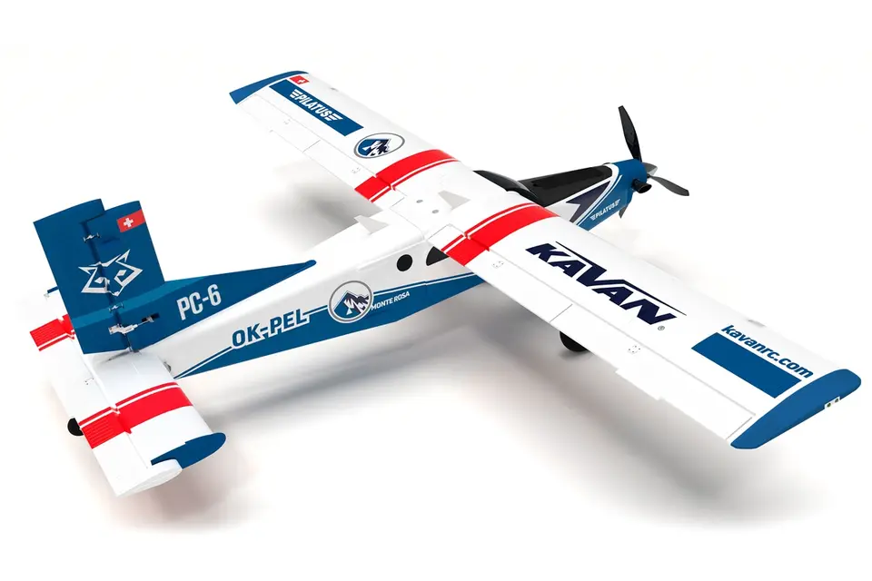 KAVAN Pilatus PC-6 Porter 1500mm ARF - blau, mit R8 Rx – Modellflugzentrum Schweiz