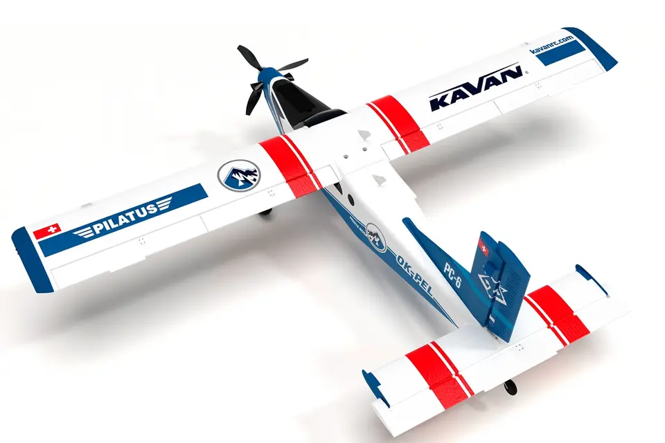 KAVAN Pilatus PC-6 Porter 1500mm ARF - blau, mit R8 Rx – Modellflugzentrum Schweiz