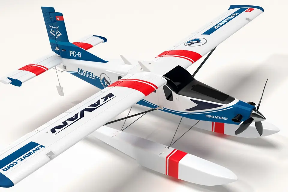 KAVAN Pilatus PC-6 Porter 1500mm ARF - blau, mit R8 Rx – Modellflugzentrum Schweiz