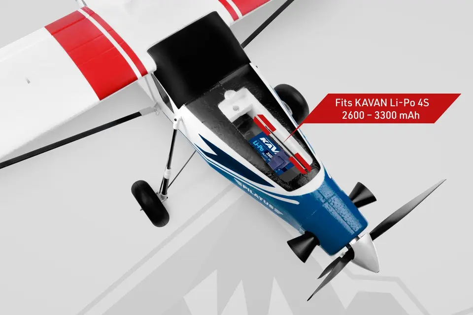 KAVAN Pilatus PC-6 Porter 1500mm ARF - blau, mit R8 Rx – Modellflugzentrum Schweiz