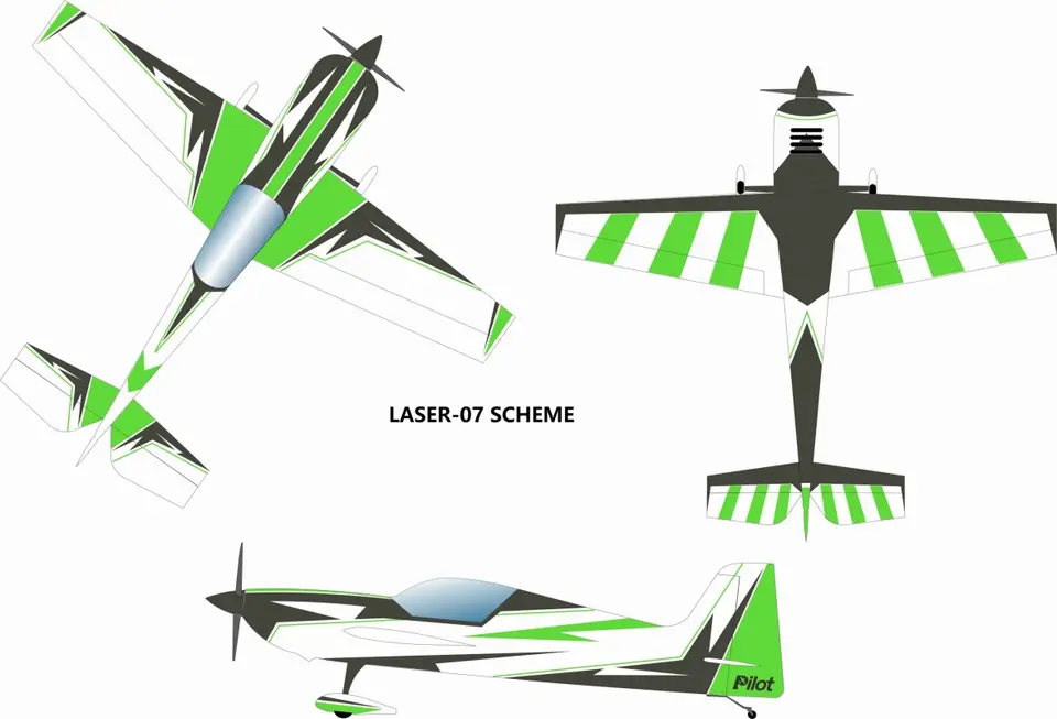 60" Laser 1528 mm Grün-Schwarz von Pilot RC – Modellflugzentrum Schweiz