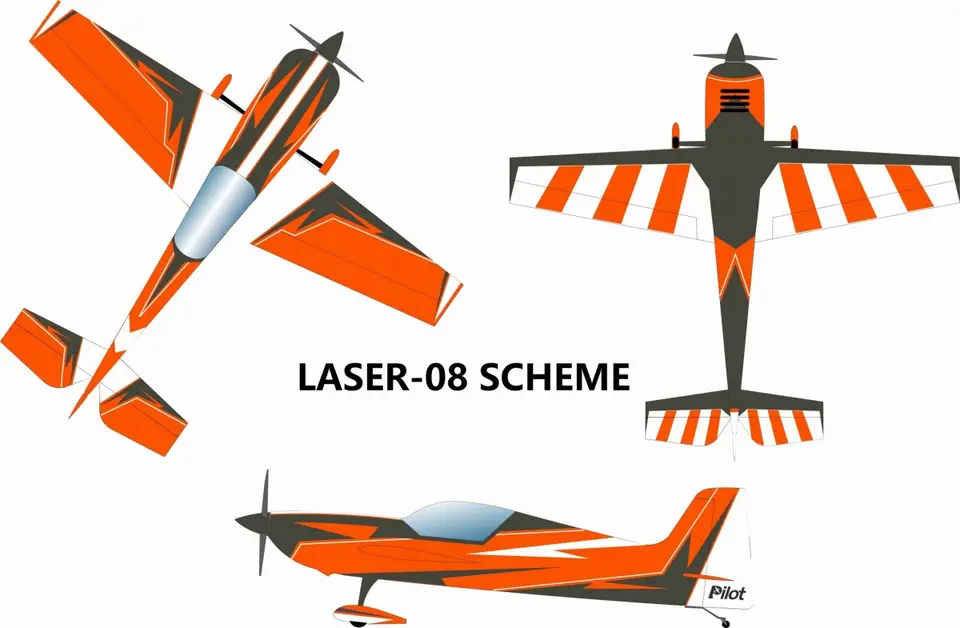 67" Laser 1702 mm 20 cm3 Orange-Grau von Pilot RC – Modellflugzentrum Schweiz